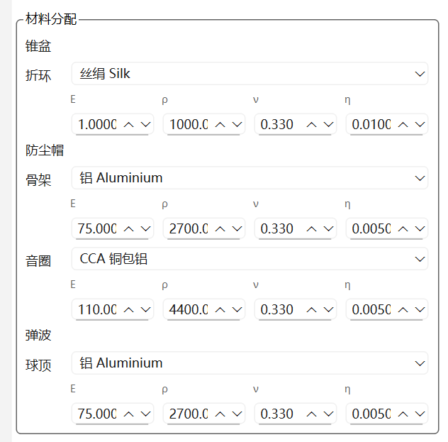 材料参数设置